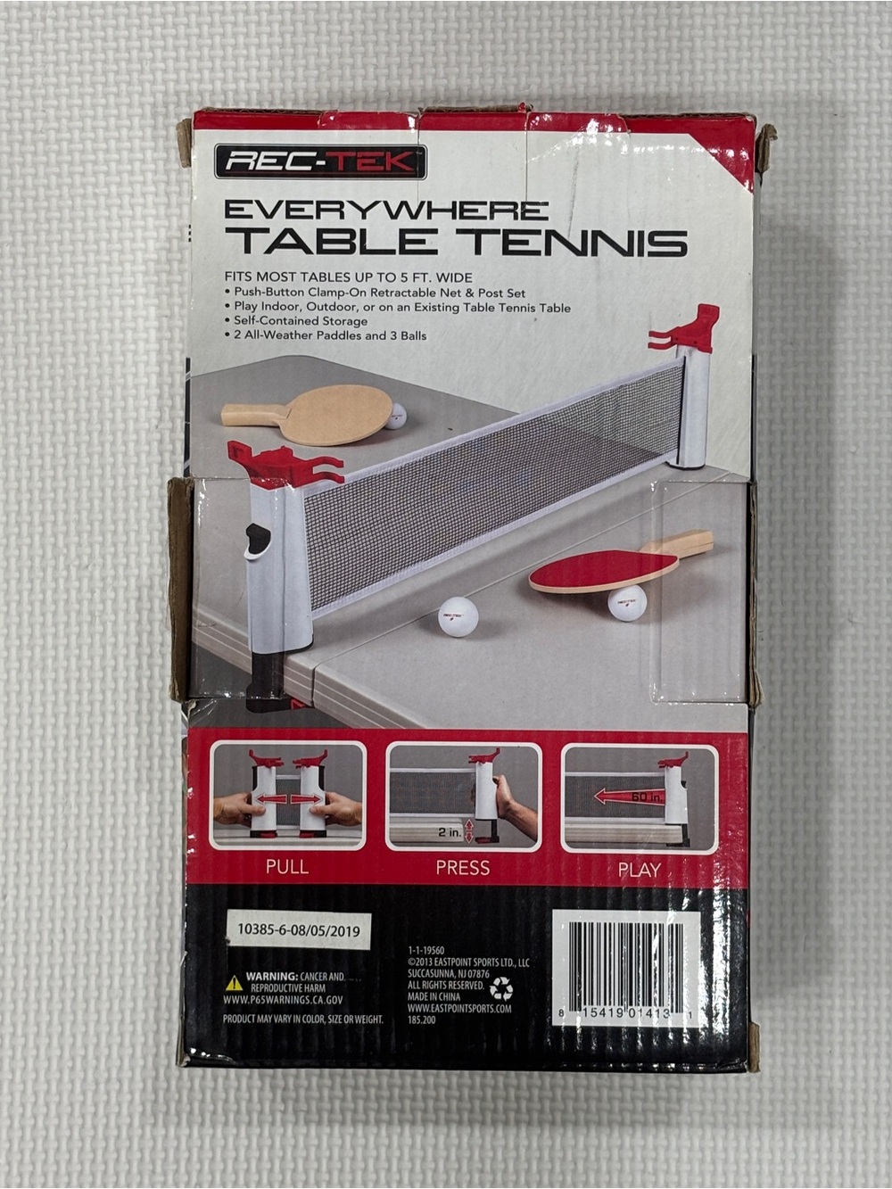 REC-TEK Everywhere Table Tennis Net Set - Red & White